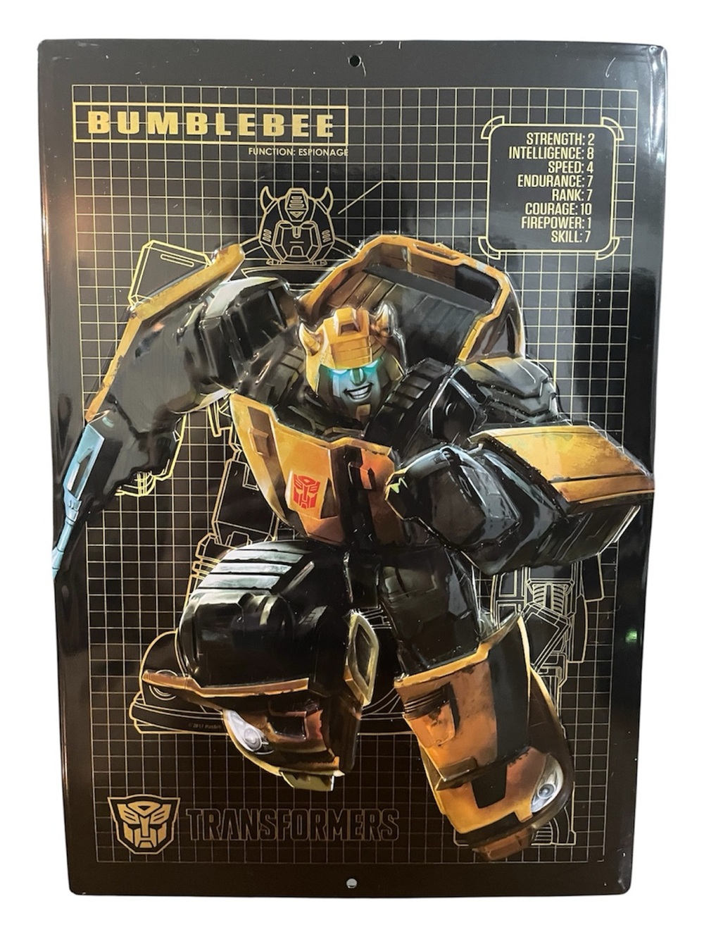 •Bumblebee Transformers Metal Wall Sign - Yellow & Black